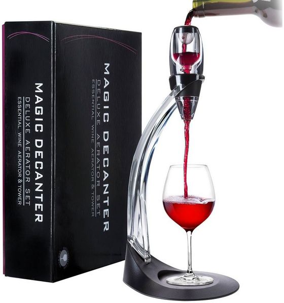 Dimono Dekanter Magic Wein Dekanter – Luxus Weindekanter mit Belüfter & Ausgiesser, (Luxus, Wein-Dekanter), Ausgießer