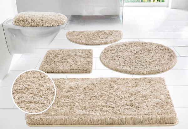 OTTO home Badematte Micro exclusiv, Badvorleger, Badezimmer Teppich, Höhe 55 mm, rutschhemmend beschichtet, schnell trocknend, strapazierfähig, fußbodenheizungsgeeignet, Polyester, rechteckig, Badteppich, Badematten auch als 3 teiliges Set & rund erhäl...