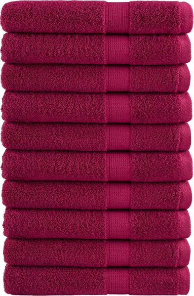 vidaXL Premium Handtücher SOLUND 10 Stk. Bordeaux 100x200 cm 600 g/m² 137223