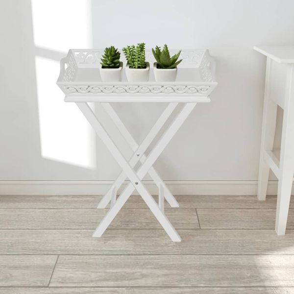 DESIGN IN Serviertisch/Beistelltisch mit Tablett Weiß