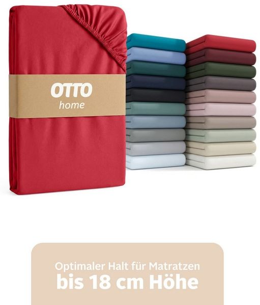 OTTO home Spannbettlaken PHYSALIS in BASIC und PREMIUM Qualität, 100% Baumwolle, Jersey (160 g/m), Gummizug: rundum, (2 Stück), für Matratzen bis 18 cm Höhe, Bettlaken, Spannbetttuch, pflegeleicht