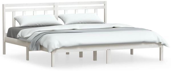 vidaXL Massivholzbett Weiß 180x200 cm 6FT Super King [3100605] Bild 2
