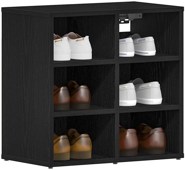 vidaXL Schuhschrank mit Regal Schwarz Eichen-Optik 52 x 30 x 50,5 cm 862789 Bild 3