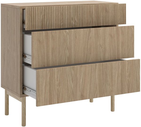 Selsey 'Nolie' Kommode mit 3 Schubladen, Eichenholzoptik, ca. 91 x 90 x 38 cm Bild 4