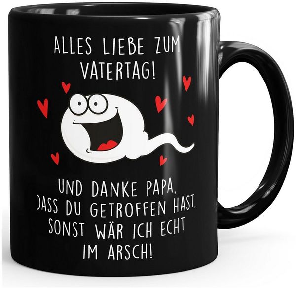MoonWorks Tasse Kaffee-Tasse Danke Papa dass du getroffen hast Geschenk lustig zum, Keramik