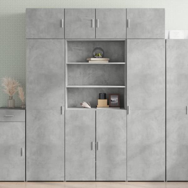 vidaXL Highboard Betongrau 80x42,5x185 cm Holzwerkstoff 3281381