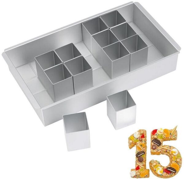 OSTWOLKE Backform Aluminium Kuchenform Zahlen und Buchstaben DIY Backen Formen Set, Hochzeit, Geburtstag, Taufe