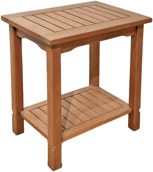 Gartentisch SPLIT - Eukalyptus, Natur, 50x35x50cm | Garten Beistelltisch Wetterfest Outdoor Tisch