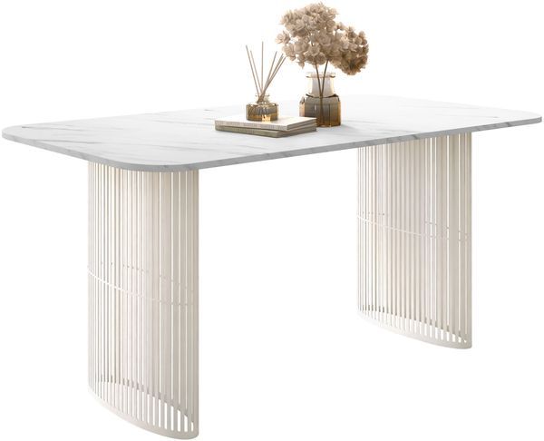 Esszimmertisch Abeior (Farbe: Cashmere / Bianco Marmor)