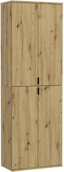 INOSIGN Mehrzweckschrank Trondheim, Höhe 193 cm, 4 Türen, 9 Fächer, 7 Einlegeböden inkl. ausziehbarer Kleiderstange, Garderobenschrank, Kleiderschrank