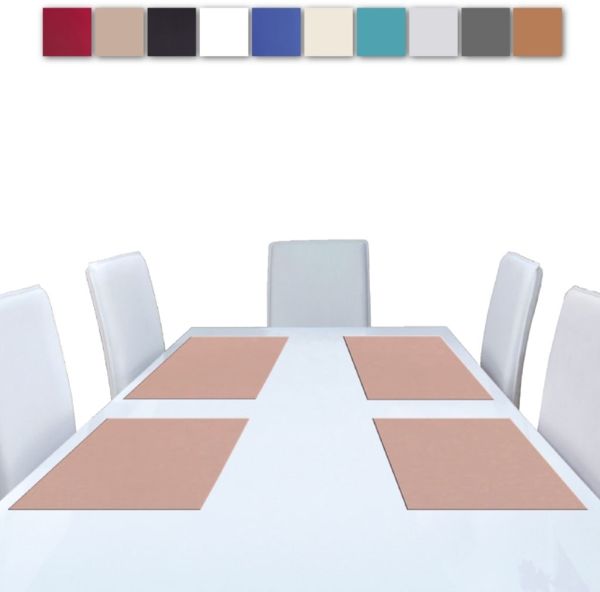 2er Set Tischsets Platzset Tischuntersetzer Platzdeckchen Tischdeko Tischmatte Essensunterlage Maße 30x45 cm, Farbe: sandgrau - beigegrau