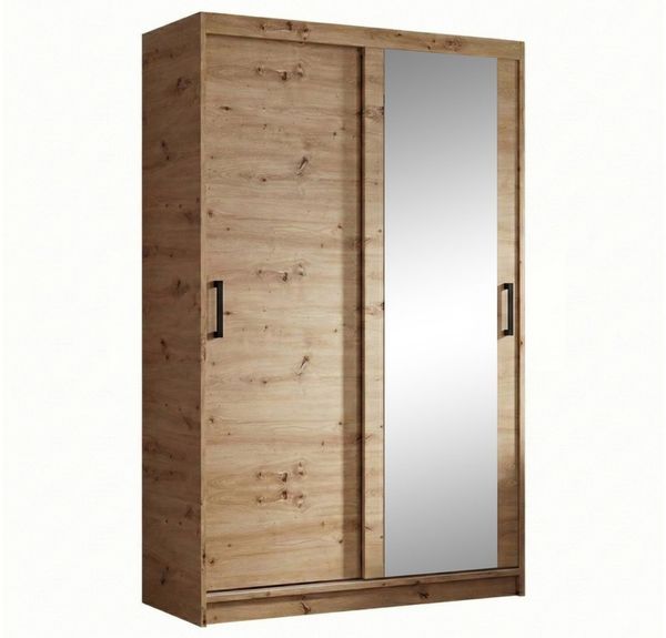Beautysofa Kleiderschrank HELA moderner Kleiderschrank mit Spiegel (Schiebetürenschrank mit Kleiderstange und Regalböden, Schrank für Schlafzimmer, Flur & Ankleidezimmer) wahlweise ohne oder mit Schubkasteneinsätzen