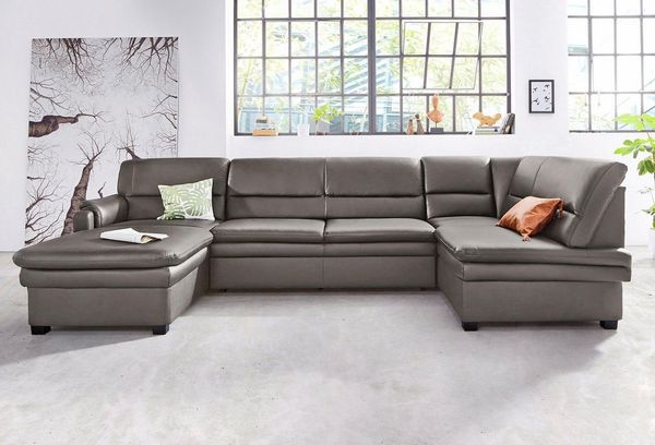 sit&more Wohnlandschaft Pisa U-Form, mit Federkern, wahlweise mit Bettfunktion