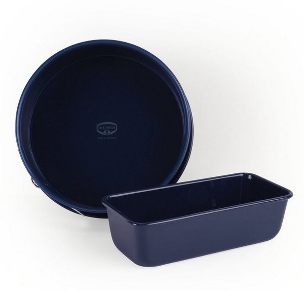 Dr. Oetker Küchenhelfer Back-Set Backformen-Set "Back-Liebe Emaille", 2-teilig