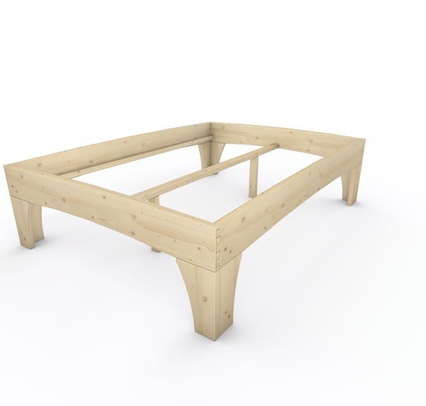 Holzbett (Fichte) "Rosi" 160 x 220 cm 58 cm ohne Kopfteil Massivholzbett Bett