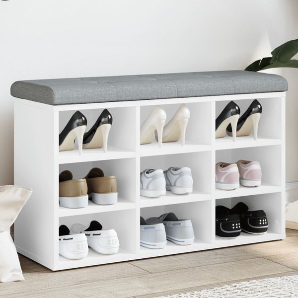 vidaXL Schuhbank Weiß 82 x 32 x 50 cm Holzwerkstoff 835103