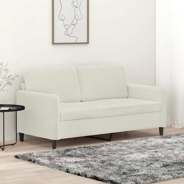 vidaXL 2-Sitzer-Sofa Creme 140 cm Samt 359450