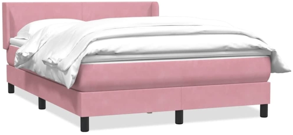 vidaXL Boxspringbett mit Matratze Rosa 160x220 cm Samt 3317996