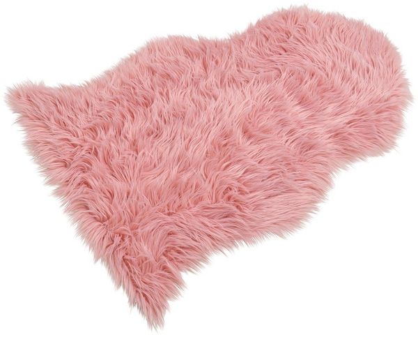 matches21 HOME & HOBBY Fellteppich Großes langflor Deko-Fell als Fell-Imitat in 90x60 cm rosa pink, fellförmig, Höhe: 20 mm, Flauschiges Kunstfell als Fell-Teppich Stuhl-Überwurf Sitzauflage
