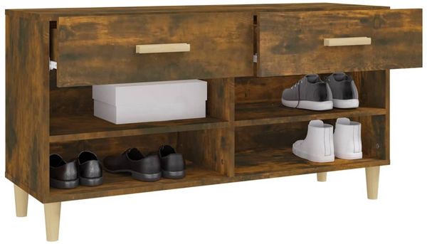 vidaXL Schuhschrank Räuchereiche 102x35x55 cm Holzwerkstoff 817567 Bild 5
