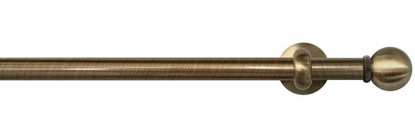 GARESA Gardinenstange ESPERANCA, Ø 16 mm, 2-läufig, Wunschmaßlänge, verschraubt, Metall, rustikale Vorhanggarnitur, verlängerbar, Eisen, Endk. Kugel, m. Ringe