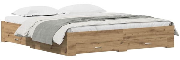 vidaXL Bettrahmen Artisan-Eiche 180 x 200 cm Holzwerkstoff 3333961 Bild 2