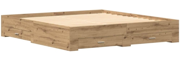 vidaXL Bettrahmen Artisan-Eiche 180 x 200 cm Holzwerkstoff 3333961 Bild 1