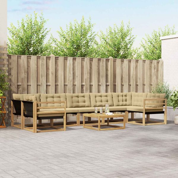 vidaXL Outdoor-Sofagarnitur 8 pcs Weiß und Beige 79 x 79 x 37 cm 3388507