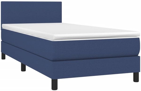 Polsterbett mit Matratze & LED Stoff Blau 80x200 cm, Härtegrad: H2 [3132955] Bild 3
