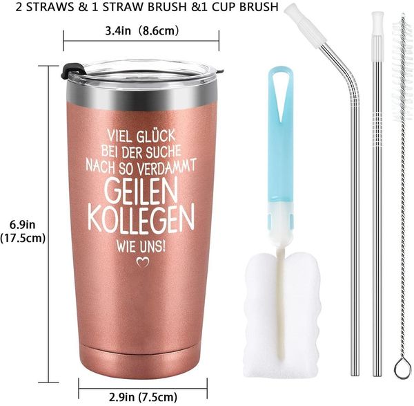 Livole Abschiedsgeschenk Kollegen Jobwechsel - Lustige Tasse 600ml Weinbecher Bild 7