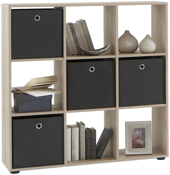 FMD Möbel - MEGA 5 - Raumteiler-Regal - melaminharzbeschichtete Spanplatte - Eiche Nb - 104,5 x 108,5 x 33cm Bild 3