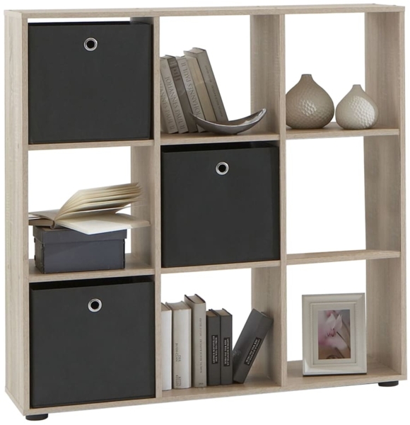 FMD Möbel - MEGA 5 - Raumteiler-Regal - melaminharzbeschichtete Spanplatte - Eiche Nb - 104,5 x 108,5 x 33cm