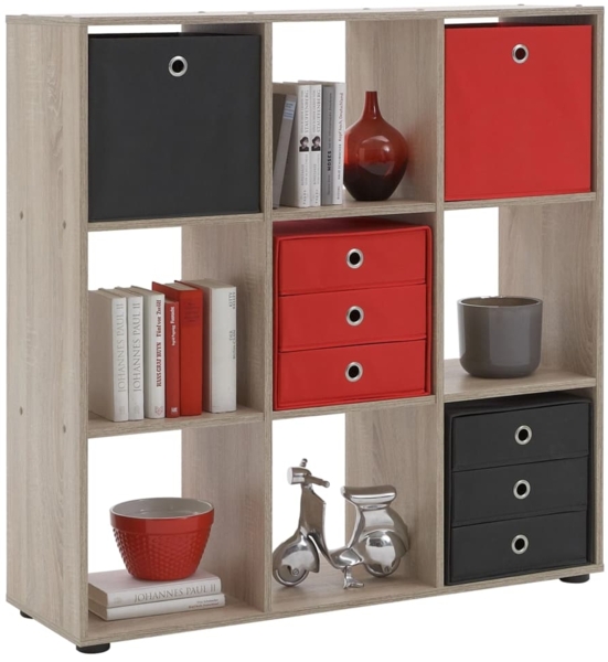 FMD Möbel - MEGA 5 - Raumteiler-Regal - melaminharzbeschichtete Spanplatte - Eiche Nb - 104,5 x 108,5 x 33cm Bild 2