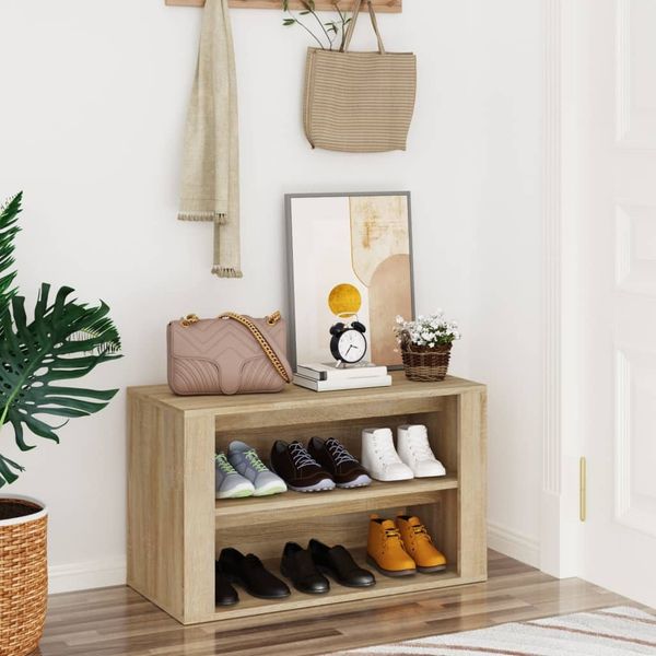 vidaXL Schuhregal Sonoma-Eiche 75x35x45 cm Holzwerkstoff 816899