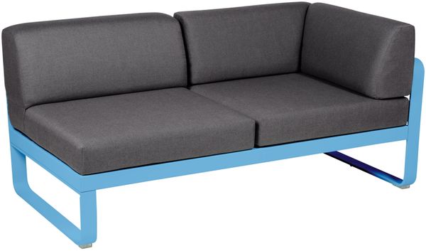 Bellevie Lounge Eck-Modul Maya-Blau A3 Graphitgrau 2-Sitzer rechts