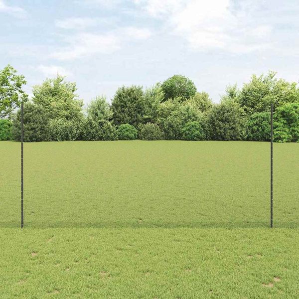 vidaXL Zaun mit Pfosten Grau 3336833