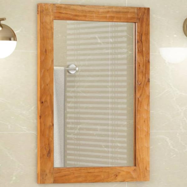 vidaXL Badspiegel 50 x 70 x 2,5 cm Massivholz Akazie und Glas 356886