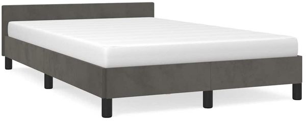 Einzelbettgestell Design für Erwachsene ohne Matratze Dunkelgrau 120x200 cm Samt d4614e