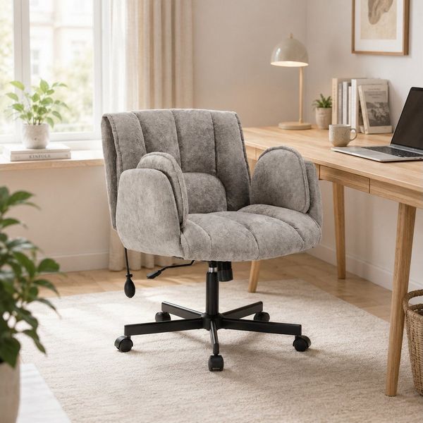 Leawin Drehstuhl Bürostuhl ergonomisch mit Rollen klappbaren Armlehnen, Breiter Schreibtischstuhl mit Air-Lordosenstütze, 150 kg