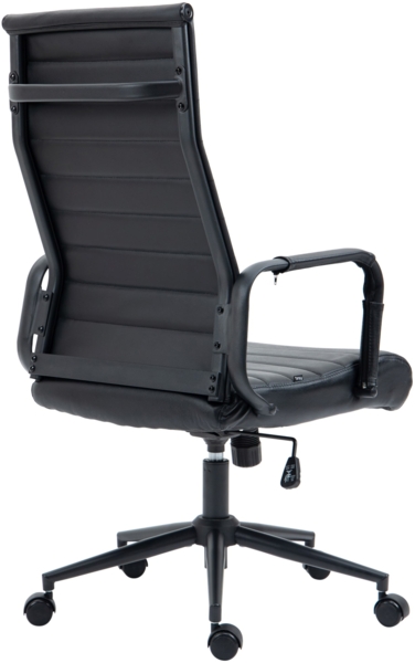 CLP Bürostuhl Kolumbus Echtleder höhenverstellbar und drehbar,schwarz/schwarz Bild 4