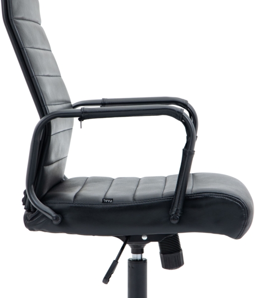 CLP Bürostuhl Kolumbus Echtleder höhenverstellbar und drehbar,schwarz/schwarz Bild 7