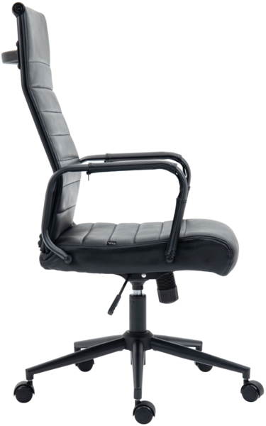 CLP Bürostuhl Kolumbus Echtleder höhenverstellbar und drehbar,schwarz/schwarz Bild 3