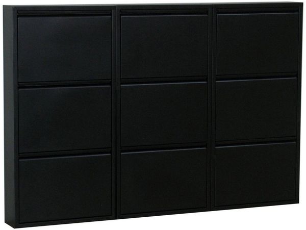 XXL Schuhschrank Pisa New 9 Klappen Metall Schuhkipper Regal Ablage Schrank