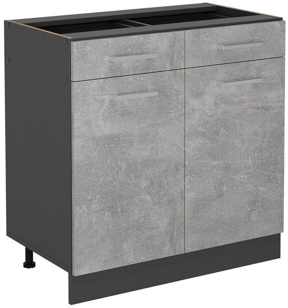 Küchenunterschrank R-Line Beton 80 cm ohne Arbeitsplatte Vicco Bild 5