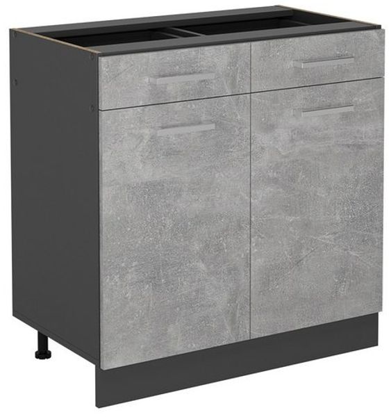 Küchenunterschrank R-Line Beton 80 cm ohne Arbeitsplatte Vicco Bild 4