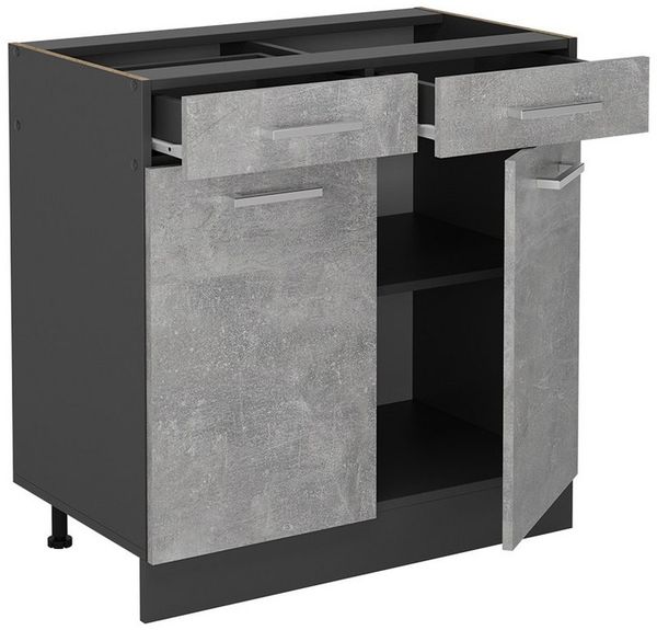 Küchenunterschrank R-Line Beton 80 cm ohne Arbeitsplatte Vicco Bild 3
