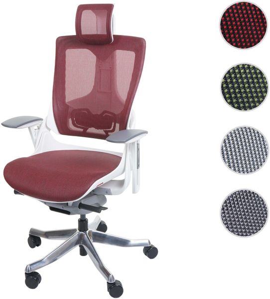Bürostuhl MERRYFAIR Wau 2, Schreibtischstuhl Drehstuhl, Polster/Netz, ergonomisch ~ rot Bild 10