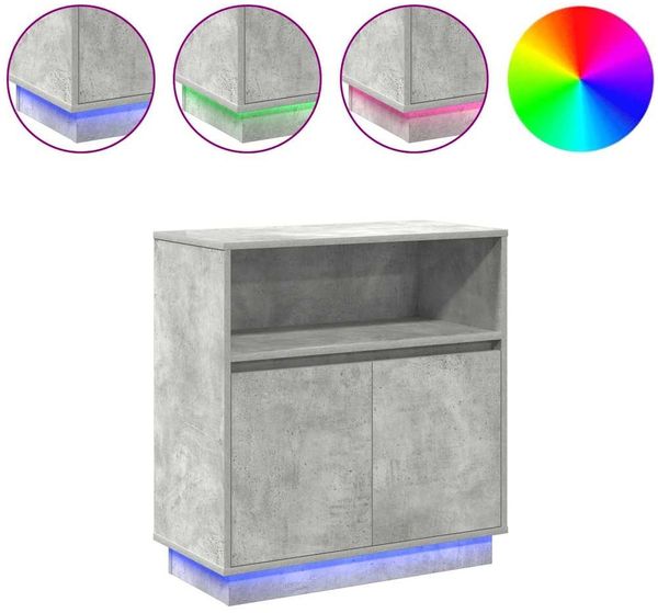 vidaXL LED-Sideboard Betongrau 71 x 34,5 x 75 cm Holzwerkstoff 869653 Bild 4
