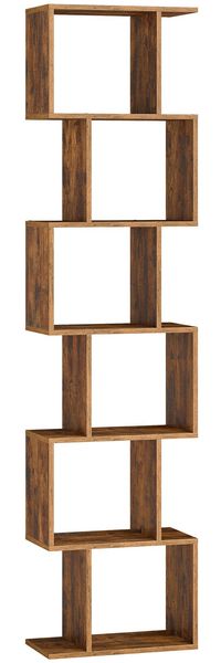 VASAGLE Bücherregal, Regal mit 6 Ebenen, 24 x 40 x 191 cm, Standregal, Büroregal, freistehend, Dekoregal, zur Präsentation, modern, für Wohnzimmer, Schlafzimmer, Büro