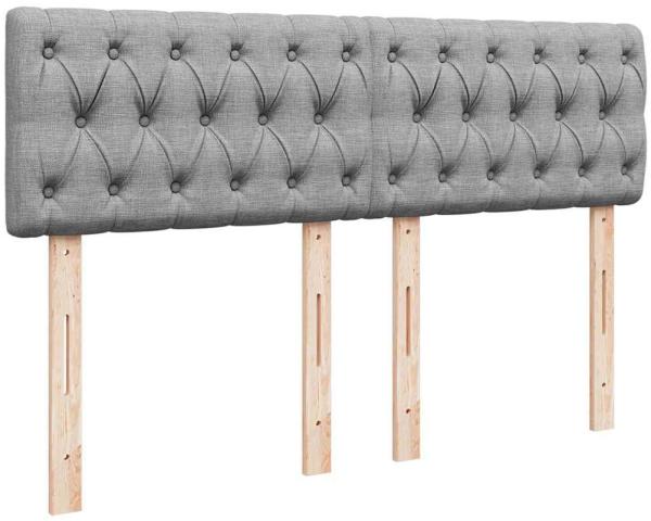 vidaXL Boxspringbett mit Matratze Hellgrau 160x200 cm Stoff 3287126 Bild 6